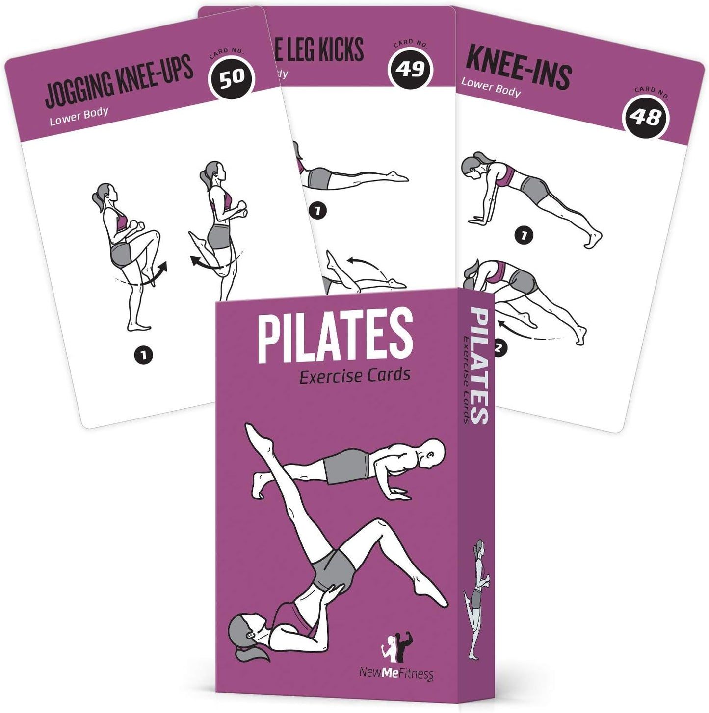 NewMe Fitness Yoga Pose Workout Cards, Instructional Fitness Deck for Women & Men, Beginner Fitness Guide to Training Exercises at Home or Gym