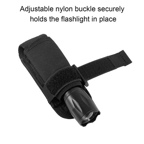 Open Top Flashlight Holder,Tactical Flashlight Pouch Holster,Heavy Duty Oxford Flashlight Holster Molle Tactical Torch Carry Case Belt Clip Strap for Police Law Enforcement (Tall(Height: 7"))