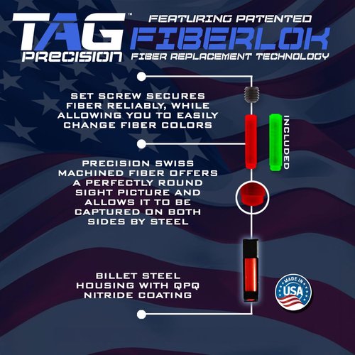 TAG Precision TAC Gun Sight Compatible with SIG P365 | Shooting Accessories Tactical CNC-Machined Billet Steel Nitride Coated Front & Rear Handgun Sights, Hybrid (TSH)