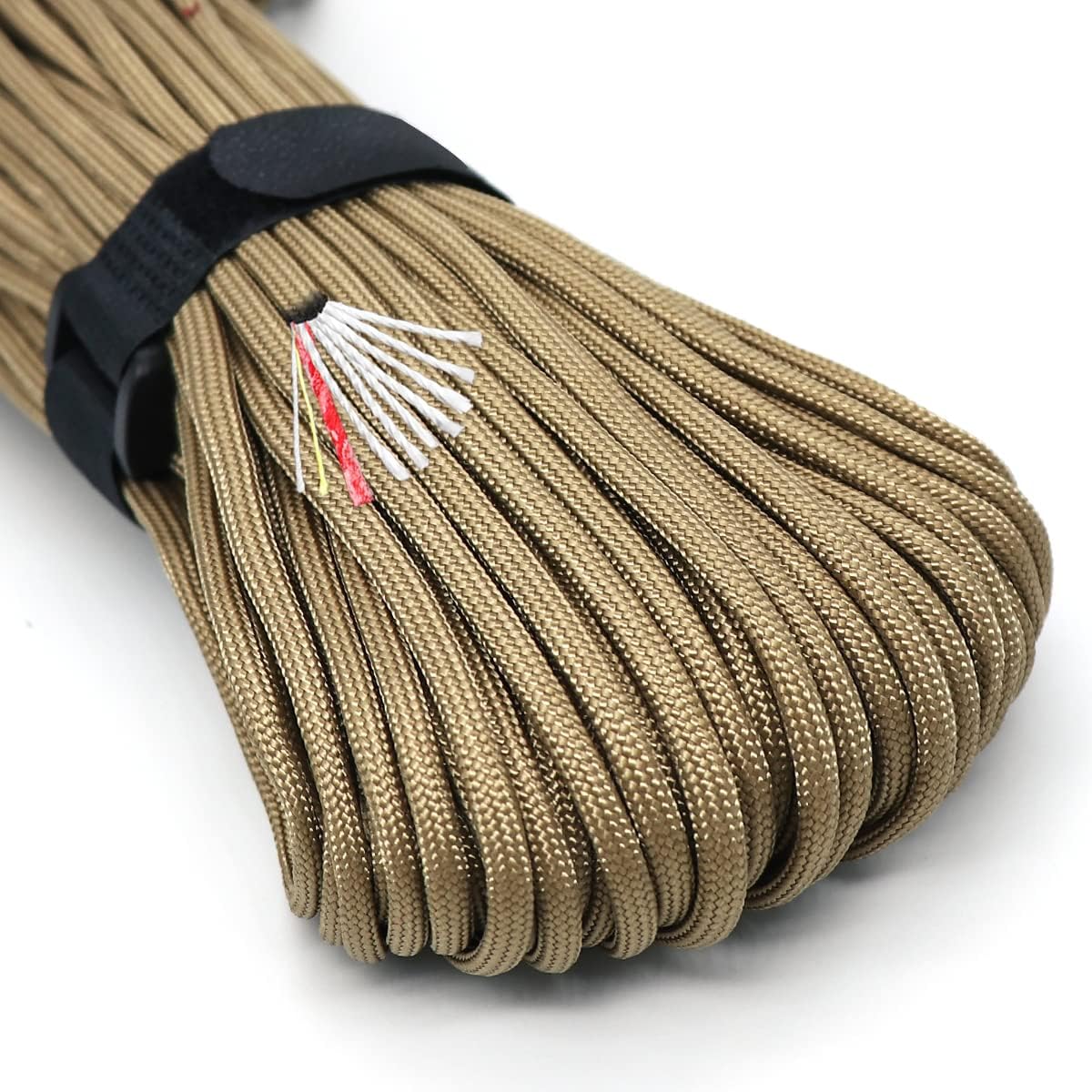 PSKOOK Survival Paracord Parachute Fire Cord Survival Ropes Red Tinder Cord PE Fishing Line Cotton Thread 7 Strands Outdoor 20, 25, 100 Feet