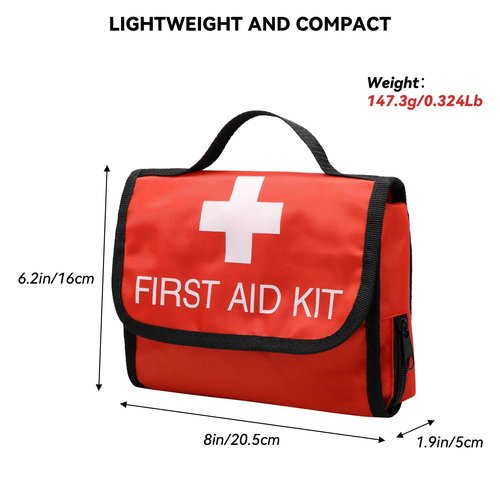 Faylapa Empty First Aid Bag Travel Essentials Medical Pouch 8.07x6.29x1.96 inch Bag Foldable for Travel, Home, Office, Vehicle, Camping, Outdoor (Bag Only)