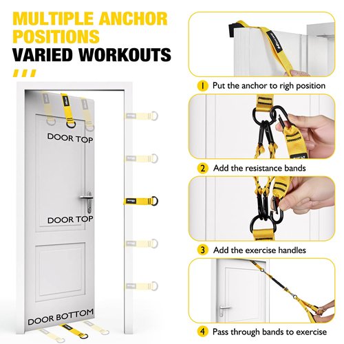 HOXWC Home Gym Equipment Resistance Bands, Workout Bands with Handles, Door Anchor, Tricep Rope Cable Attachment for Push Downs, Biceps Curl, Sculpt Your Triceps, LAT, Arms, Back, Abs, Shoulder