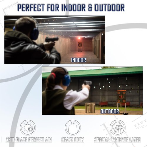 KNINE OUTDOORS Shooting Paper Targets for Shooting Range, 12x18 inch, Bulk for Hunting, Handguns, Pistols, Rifles, Axis Design (25 Pack)
