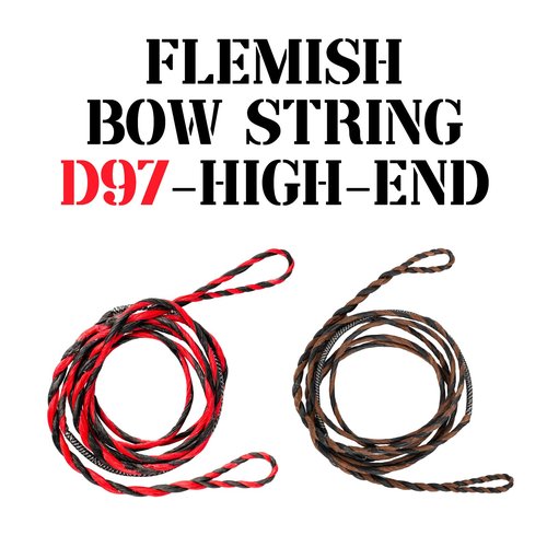 Deerseeker Flemish D97 Bow String Handmade Twist Bowstring 16 Strands 54-70in Fast Flight for Traditional Longbow Recurve Bow Replacement Archery Accessories (Brown+Black, AMO 62"(Actual Length 58"))