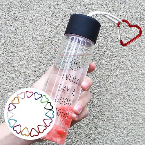 Heart Shaped Carabiner Clip Aluminum Alloy Keychain Clip Spring Snap Hook Camping Backpack Clips Heavy Duty Carabiner Rustproof Backpack Carabiner Lightweight Aluminum Alloy Keychain Clip (Red)