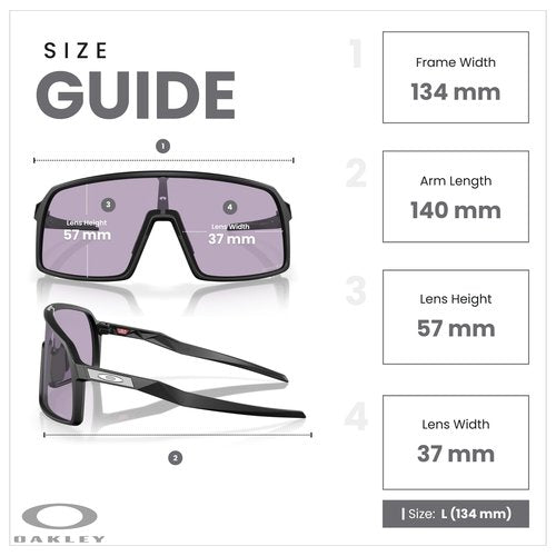 OAKLEY Sutro (a) Low Bridge Fit Asian Fit OO9406A 940642 37MM Matte Black/Prizm Slate Shield Sunglasses for Men+ Bundle Accessory Leash Kit, Microfiber Pouch
