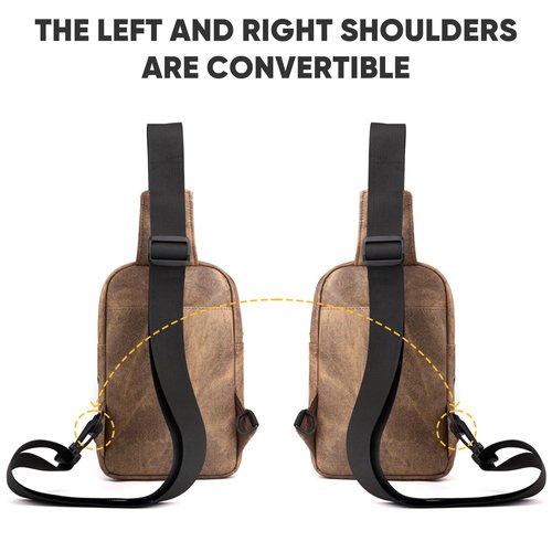 PEAKINGTECH Sling Bag Crossbody Small Daypack: Anti-theft Travel Shoulder Mini Backpack Brown- Women Men