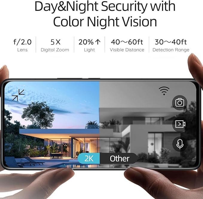 Security Cameras Wireless Outdoor, 2K Battery Powered Camera for Home Security with IP65, SD/ Free Cloud Storage, No Monthly Fee, AI Motion Detection, Color Night Vision, 2-Way Audio (BW4-G-4Pack)
