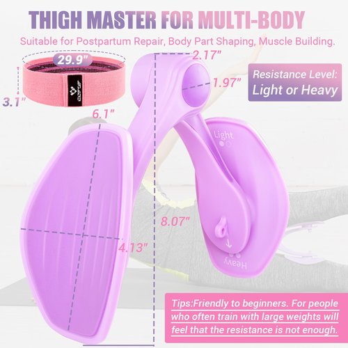 Thigh Master Thigh Exerciser for Women, Enhanced Resistance Hip and Pelvis Trainer, Inner Thigh Exercise Equipment Kegel Exercise Products for Women Home Gym(Purple)