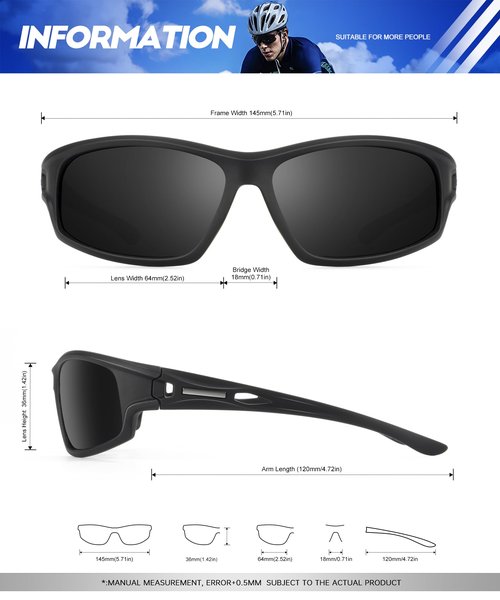 NSSIW Polarized Sunglasses-for-Men-Women Sports Mens-Sunglasses: Wrap Around Sun Glasses UV400 Running Fishing Golf 3 Packs