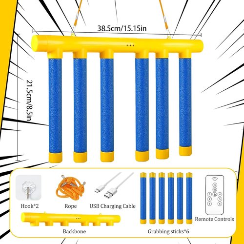 Reflex Challenge Game - Drop Sticks, Hand Eye Coordination, Reaction Training, 3 Adjustable Speeds, Remote Control