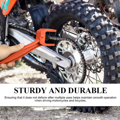 QZTYTY Bike or Motorcycle Chain Washer, Motorcycle Chain Brush, Bike Chain Cleaner, Universal Car Accessories Motorcycle Chain Cleaning Kit Compatible with Motorcycle Bicycle Mountain (1PCS/Orange)