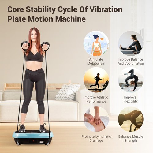 LSRZSPORT Vibration Plate, Exercise Machine Vibration Plate for Lymphatic Drainage Weight Loss, Waver Vibration Plate 330lbs Capacity 6 Preset Modes 120 Level
