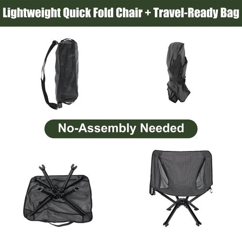 UNITON Folding Camping Chair Portable Chair Collapsible Backpacking Chair Ultra Lightweight, Compact Beach Chair with Backpack Bag