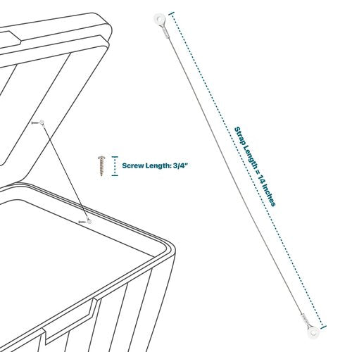 NeverBreak Parts - 3 Pack Black Hinges and Lid Strap Combo, Igloo Cooler Repair Parts Kit