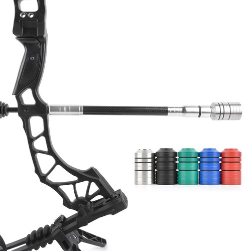wolfman Archery Bow Stabilizer Weight Kit Detachable Bow Stabilizer Weights Kit Universal 5/16 Thread Counterweight Kit Bow Riser Counterweight for Compound Bow Recurve Bow Balance Bar (Black)