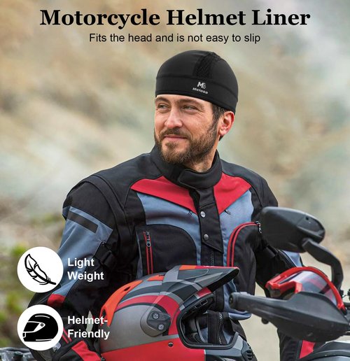 MELASA Microfleece Skull Cap Helmet Liner, Breathable Cycling Cap, Sweat Motorcycle Helmet Hard Hat Liner for Men Women