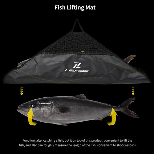 LEOFISHING Tournament Weigh-in Fish Bag - Folding Sling With Strong Nylon Handles and Ruler - Heavy Duty Bass Transport Bag