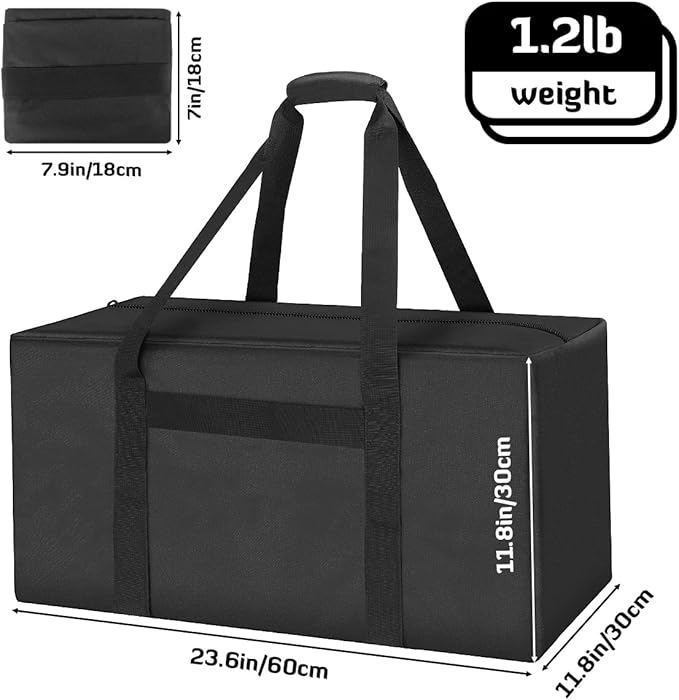 INFANZIA Duffel Travel Sports Equipment Bag, Long Luggage Bag with Upgrade Zipper Water Resistant, Extra Large Foldable Storage Bag for Camping, Tent, Tripod, Fishing(24x12x12 inch,2PCS)