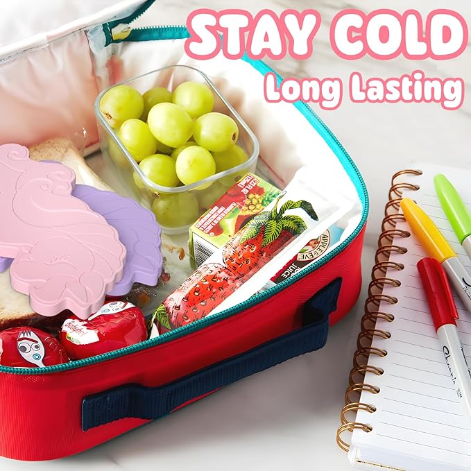 HiYZ Unicorn Ice Packs for Lunch Boxes - Reusable Kids Ice Packs - Quick Freeze, Space Saving, Long-Lasting Cooler for Lunch Box, Thin Ice Packs Ideal for Travel, Picnics, and School