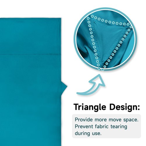 VVAYHUA Satin Sleeping Bag Liner, Ultralight Travel Sheets for Hotel & Self Tan Sleep Sack with Two Way Zippers, Silky Camping Sheets for Backpacking Hiking Business Trips (Blue)