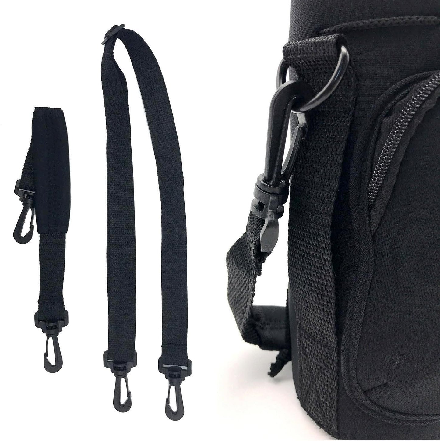Wanty Neoprene 20 Oz Insulated Water Drink Bottle Cooler Pocket Carrier Sleeves Tote Bag with Adjustable Straps for Climbing Cycling and Running Outdoor Activities (20 Oz)