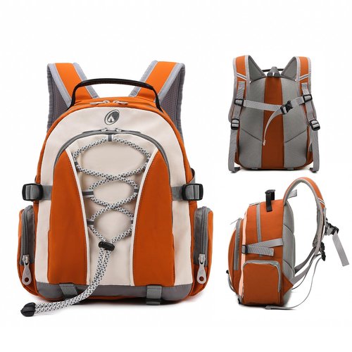 Outplea 10L Orange Mini Kids Backpack with Padded Straps for Girls, Small Waterproof Hiking Backpack with Chest Strap for Women