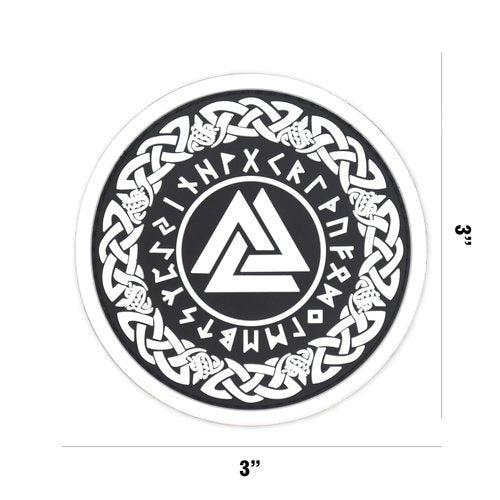 ATHIPATCHES Military Morale Patches - Norse Viking Set of 4 Pieces: Wolf, Thor Hammer Mjolnir, Odin Valknut Symbol Celtic Art, PVC Rubber Tactical Emblem with Hook and Loop Fastener Backing
