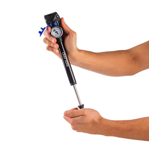 CRAFTERS Mini Pump – Portable and Light Design | High-Pressure 160 PSI Pumping | Presta & Schrader Valve Compatibility | Easily Readable Gauge | Bike Frame Clips Included