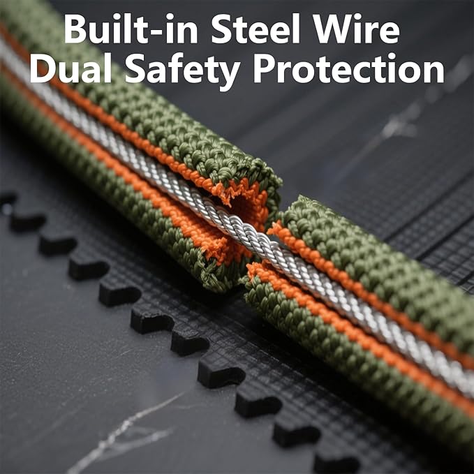 Climbing Rope Built in Steel Wire Static Rock Climbing Rope for Escape Rope Ice Climbing Equipment Fire Rescue Parachute(32 ft)