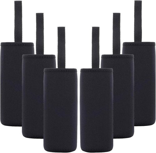 6 Pack Neoprene Water Bottle Sleeves Insulator Cooler Coolies Collapsible Nylon Bottle Sleeve Carrier Holder For 12-19.4 Ounce Bottles Or Cans By STARVAST