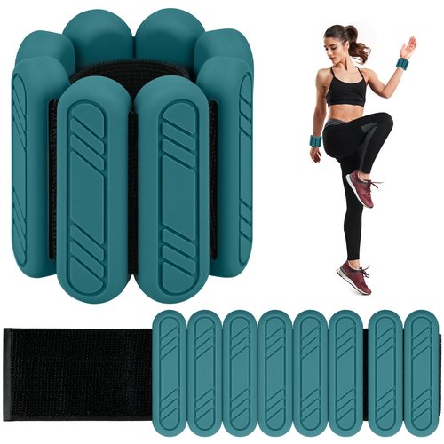 Wrist & Ankle Weights for Women, Adjustable Weights for Leg & Arm,Wearable Ankle Weights for Pilates, Walking, Yoga, Dance, Barre,Gym (Green, 2LB（1LB + 1LB）)