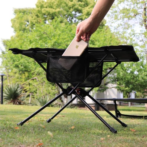 Blueshyhall Camping Table Folding, Small Beach Table Foldable with Drink Holder & Mesh Storage, Compact Camp Tent Side Table for Sand/Picnic/Tailgate/Boat/Travel