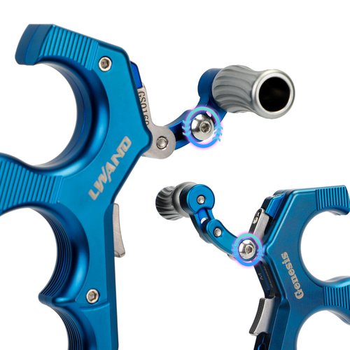 LWANO Thumb Bow Release - 3&4 Finger Adjustable Archery Compound Bow Release Aid, with Trigger Travel and Pressure Adjustable (Blue)
