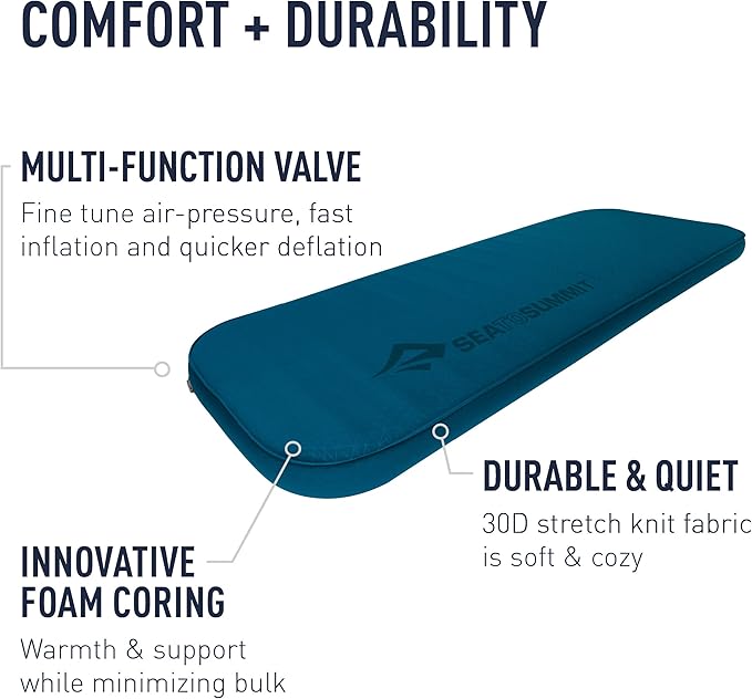 Sea to Summit Comfort Deluxe Self-Inflating Foam Camping Mattress, Large (79 x 29 x 4 inches)