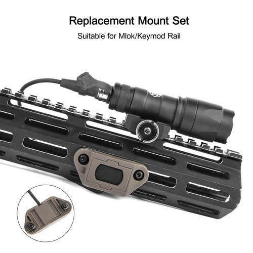 rdzzwxw Remote Pressure Switch for M300 M600 Scout Weapon Light, with Replacement Tactical Flashlight Switch Mount Set for 20mm Picatinny Rail/Mlok/Keymod Rail, Momentary Mode