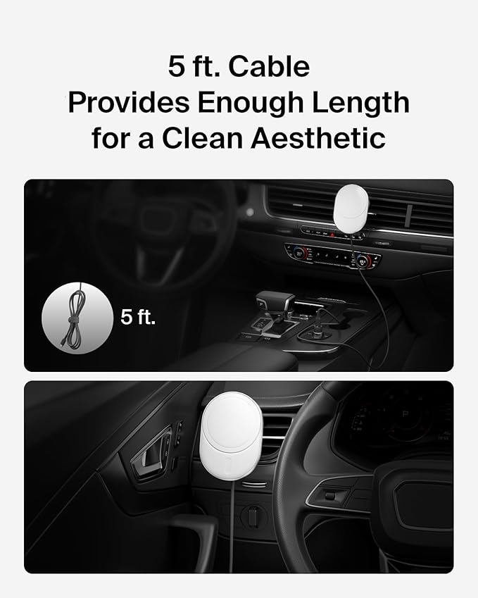 Belkin Wireless Car Charger 15W - MagSafe-Compatible Magnetic Charger - Qi2-Certified Wireless Charger, Magnetic Car Vent Phone Mount for iPhone 16, 15, 14, 13, 12, & Samsung Galaxy S25 Series - Gray