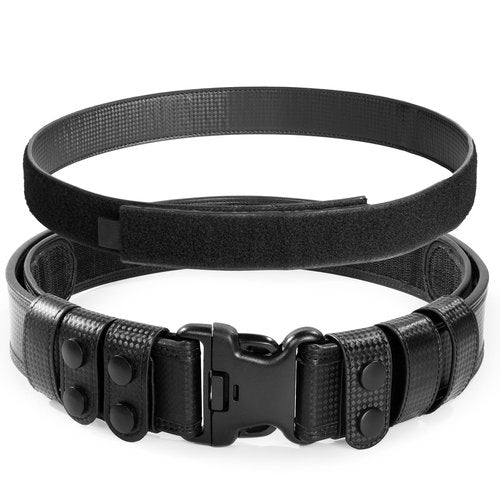VISMIX Basketweave Police Duty Belt 2" Hook Lining Leather Duty Belts Law Enforcement w/1.5" Loop Inner Belt（35-40"）