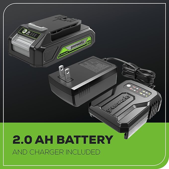Greenworks 24V Cordless LED Flashlight Kit, 200lm Handheld Light, 2Ah Battery and Charger Included