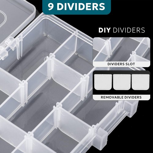 SF Tackle Box 3500 Plastic Tackle Trays Fishing Tackle Box Storage Organizer with Removable Dividers Lure Boxes Terminal Tackle Storage