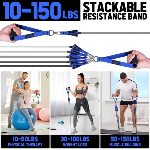 WALITO Exercise Bands Set for Butt, Resistance Bands with Handles, Booty Bands for Yoga, Pilates, Fort Rehab, Gym and Home Workout.