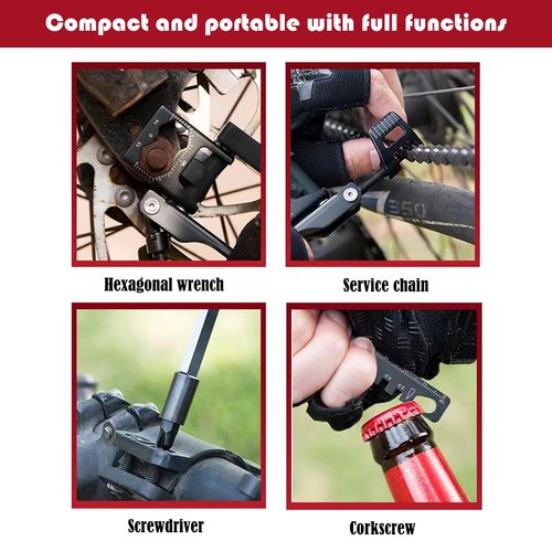 TOSFOH 38 In 1, bike multitool, Bike Tool Kit, Bike Chain Tool, Bike Repair Kit, Motorcycle Accessories, Multi Tool, Bike Tire Repair Kit, Lightweight Stainless Steel Bicycle Multi Tool by WIWUE GUO