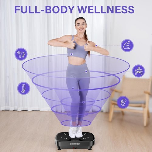 DamKee Vibration Plate Exercise Machine, Vibration Plate for Lymphatic Drainage, 9 Modes Whole Body Workout Vibrating Fitness Platform for Weight Loss & Shaping, Wellness - Home Gym Equipment (A-1)
