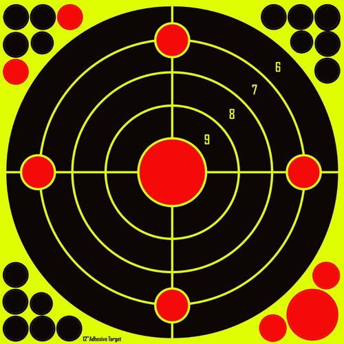 Lipulacer 12x12 inch Splatter Targets, Adhesive Shooting Targets Stickers Bullseye Bright Yellow Splash Effect for Rifles, Airsoft, Pistols, Pellet Guns, BB Guns(20PACK)