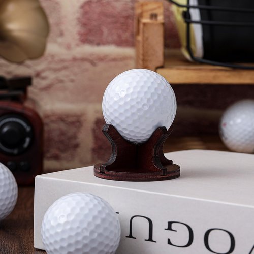 WinnerWhy 1 Pcs Wooden Golf Ball Display Stand 2 Inches Single Golf Ball Holder Mini Wood Display Bases Stand for Egg Stone Rock Decor (Stylish)