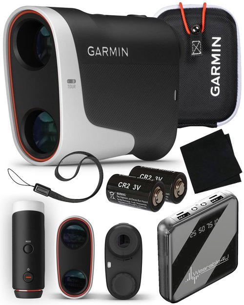 Wearable4U - Garmin Approach Z30 Golf Laser Range Finder (400 Yards, 6X Magnification) with Power Bank and CR2 Battery Bundle