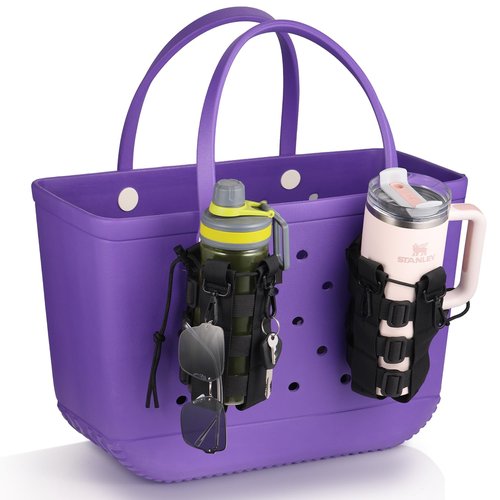 OUTXE 2 Pack Bogg Bag Cup Holder, Bogg Bag Accessories Drink Holder Attachment, Adjustable Large Cup Holder Compatible with Original/XL Bogg Bag & Simple Modern Tote, 40 oz Water Bottle Accessories