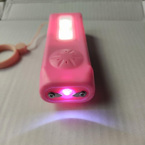 mini Stun Gun with Tactical Flashlight & 120db for Men & Women