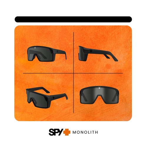 Spy Monolith 6700000000148 62MM Matte Black/Happy Gray Green Polarized Black Spectra Mirror Rectangular Sunglasses for Men +BUNDLE with ACCESSORY EYEWEAR KIT