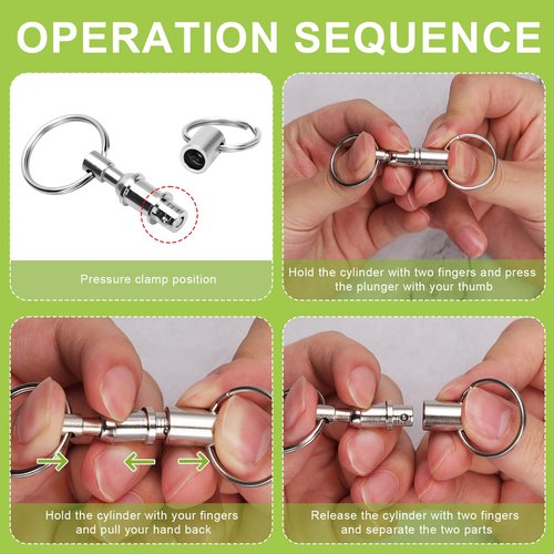 XIHIRCD 11pcs Quick Release Keychain, Detachable Dual Pull Apart Key Chain Quick Disconnect Keychain Snap Lock Holder Convenient Accessory for DIY Craft Accessories